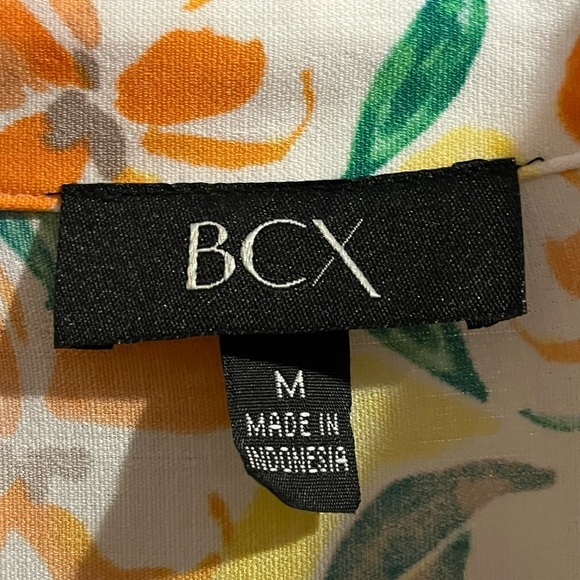 BCX Orange and Green Floral Button-Down Shirt - Picture 7 of 8